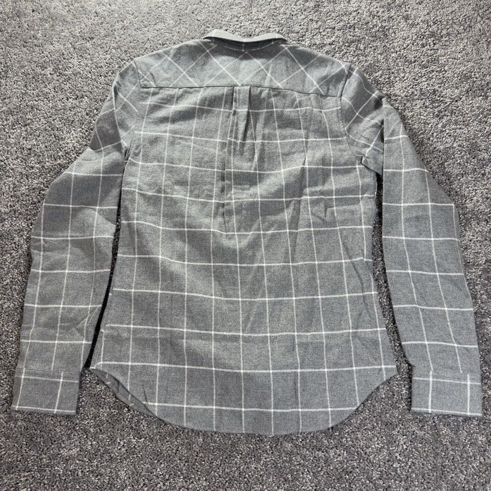 UNTUCKit Women's Size 2 Windowpane Plaid Flannel Gray White Shirt NWOT Button Up - Picture 8 of 11